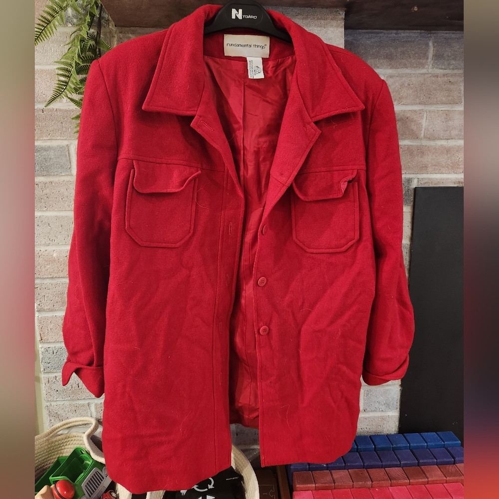 Fundamental Things medium red wool coat